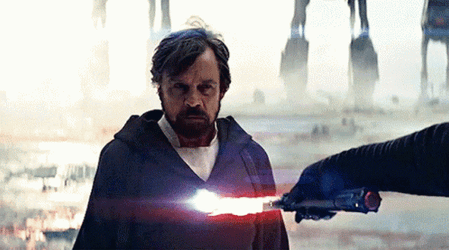 Kylo Ren Stabbing Luke Skywalker GIF