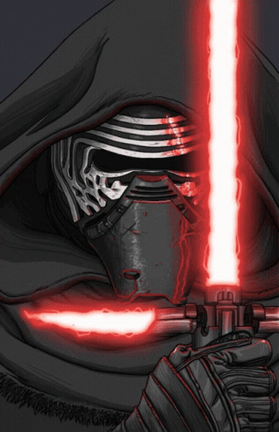 Kylo Ren With Red Light From Eyes GIF