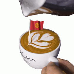 Kyrgyzstan Cappuccino Art GIF