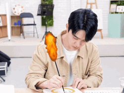 Kyungsoo Writing Fire Burning Pen GIF