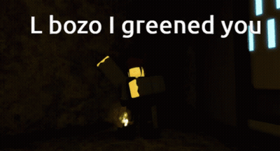 L Bozo I Greened You Written On A Dark Background GIF