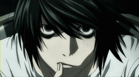 L Death Note Wiping Lips GIF