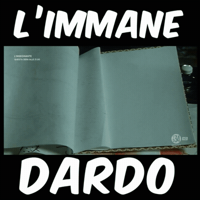 L' Immagine Dardo Is Written On A Black Background GIF
