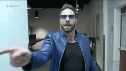 La Knight Blue Leather Jacket GIF