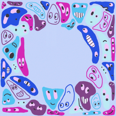La Salud Mental Nos Afecta A Todos Colorful Faces Poster GIF