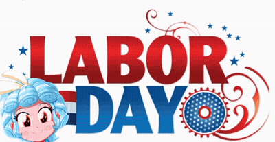 Labor Day Sign With Little Girl GIF