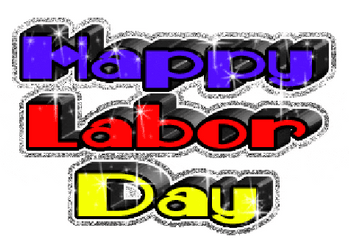 Labor Day Weekend Glittery Text GIF