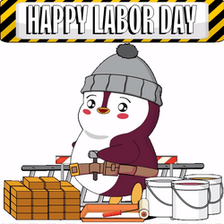 Labor Day Weekend Grinding Penguin GIF