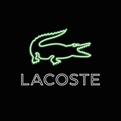Lacoste Neon Sign With Green Crocodile GIF