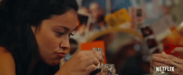 Ladies Cheers For Two Shots Of Vodka GIF