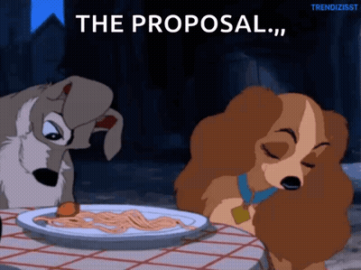 Lady And The Tramp Eating Spaghetti The Proposal GIF