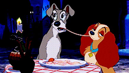 Lady And The Tramp Kissing  GIF