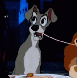 Lady And The Tramp Noodle Kiss GIF