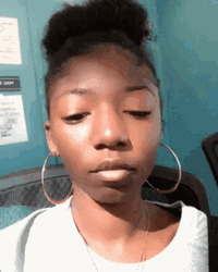 Lady Bangle Earrings Surprised Face Animation GIF