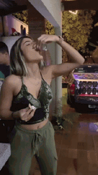 Lady Drinking Tequila Shots Lemon GIF