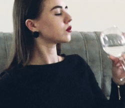 Lady Drinking Water On Wine Glass GIF