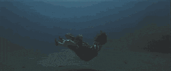 Lady Drowns In The Dark Underwater GIF