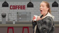 Lady Excited For Pumpkin Spice Latte GIF