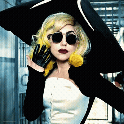 Lady Gaga In Sunglasses And Black Hat #Thegagaarchives GIF