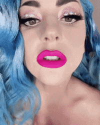 Lady Gaga Pink Lips Kiss GIF