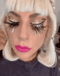 Lady Gaga Showing Off Eyelashes  GIF