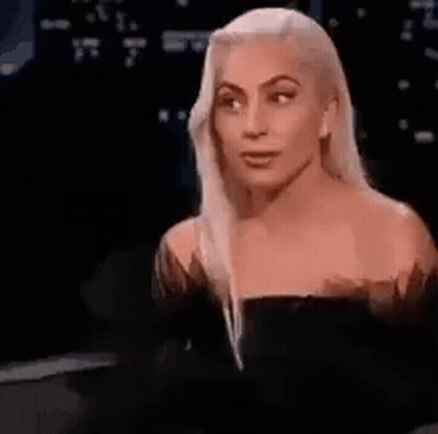 Lady Gaga Smiling in Black Dress
