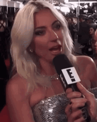Lady Gaga Talking On Mic GIF