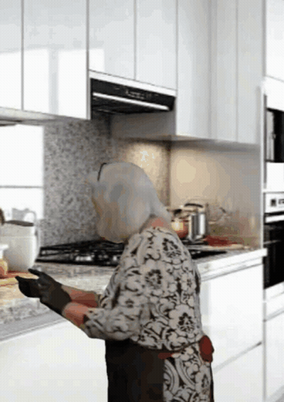 Lady Going Back And Forth From Cooking Show Meme GIF