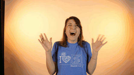 Lady In Blue Shirt Hollering GIF