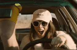 Lady In Car Selfie GIF