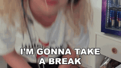 Lady In Headset Gonna Take A Break GIF