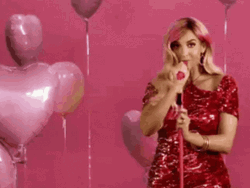 Lady In Red Beaten Balloon Pop  GIF