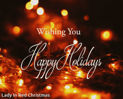 Lady In Red Christmas Wishing Happy Holidays GIF