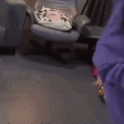 Lady In Red Pajama Crawling GIF