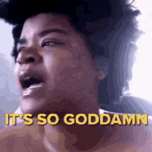 Lady Kinky Hair Cursing Hot Weather GIF