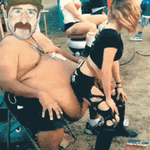 Lady Lap Dance Fat Man GIF