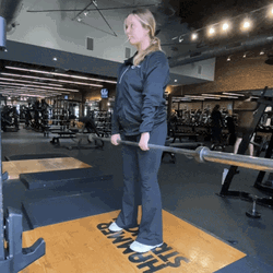 Lady Lifts Barbell Row To Get Fit GIF