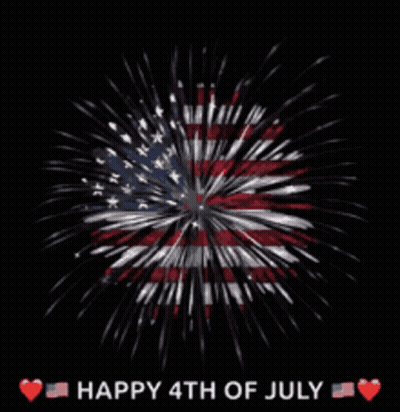 Lady McQueen Poster With American Flags And Fireworks GIF