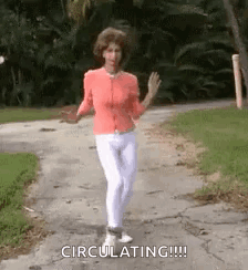 Lady Power Walking Circulating GIF