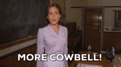 Lady Saying More Cowbell GIF