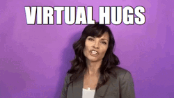 Lady Saying Virtual Hug