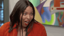 Lady Smiling Jaw Drop GIF