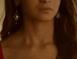 Lady Swallows Her Saliva Saliba GIF
