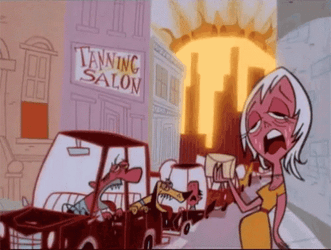 Lady Sweating Heat Stroke GIF