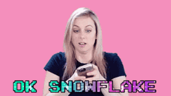 Lady Texting A Snowflake GIF