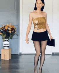 Lady Wearing Short Skirt GIF