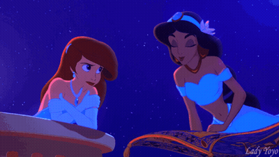 Lady Yoyo Two Princesses On Carpet GIF