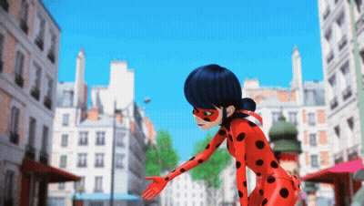Ladybug Cartoon Running Down Street GIF