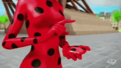 Ladybug Freeing White Butterfly GIF