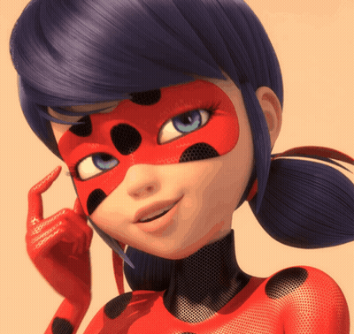 Ladybug From Miraculous Ladybug Is Wearing A Red Mask GIF